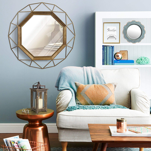 Centre de Table rond Vieux Mode Antique De Luxe Grande Taille Géométrique Or <span class=keywords><strong>Miroir</strong></span> Mural Pour Chambre - Product Image 6