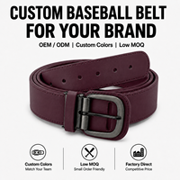 Ceinture de sport classique en cuir PU à boucle ardillon réglable, confortable et ajustable, pour hommes, idéale pour le baseball et le softball, personnalisable en usine avec faible MOQ