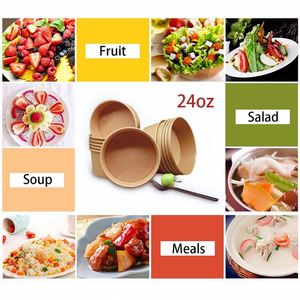 500ml 16oz Disposable Single Wall PE Coated Food Packaging Soup Pizza <b>Noodle</b> Paper Bowl White Cardboard Take Out Food Container - Product Image 2
