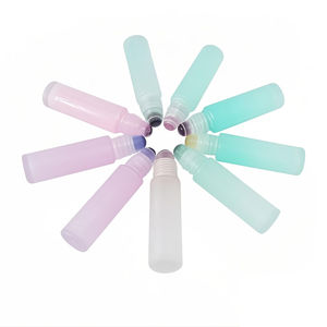 Kustom Logo 5ml 8ml 10ml Serum bulat minyak esensial parfum rol pada botol bola batu permata dengan tutup bambu kemasan grosir - Product Image 2