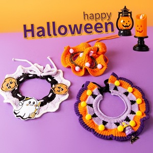 Fabrik Direkt verkauf Halloween Hand gestricktes Halsband Lätzchen für Hunde Nettes Haustier Lätzchen Haustier Hals wärmer Katzen hut - Product Image 2