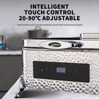 WINNERS-Ensemble présentoir luxueux pour buffet, chauffe-plats martelés, chauffe-plats en acier inoxydable pour buffet, pour banquet d'hôtel
