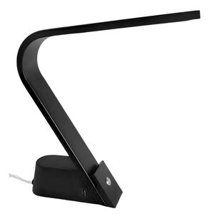 Lámpara de escritorio LED regulable de tacto negro de hotel moderno con puertos de carga USB - Product Image 1