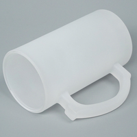 Mug en verre givré sans plomb de 16 oz avec poignée, style européen, personnalisable, écologique, pour promotions/fêtes