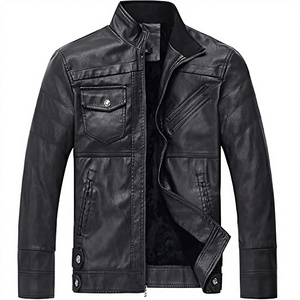 RNSHANGER New <b>Men's</b> <b>Leather</b> <b>Jackets</b> Spring Casual Motorcycle PU <b>Jacket</b> Biker Vintage Zipper Hooded Warm - Product Image 3