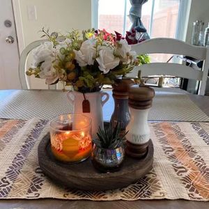 Vassoio Portacandele Rotondo Minimalista Ecologico, Centrotavola Retrò, Decorazione Rustica per la Casa - Product Image 2