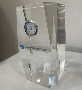 Tùy Chỉnh Pha Lê Kỷ Niệm Đồng Hồ Với Khắc Logo Cho Công Ty Quà Tặng Văn Phòng Trang Trí Lưu Niệm Giải Thưởng - Product Image 4