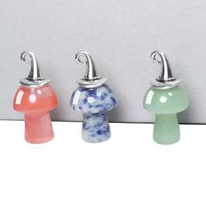 Adornos de bricolaje de proveedores de brujería para Halloween Navidad 1 pulgada pequeño Hongo de cristal pulido tallado otras artesanías de cristal - Product Image 2