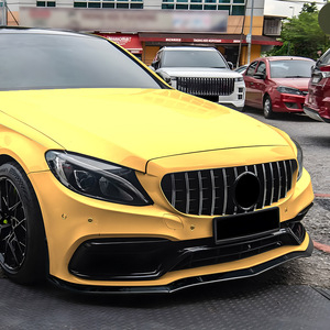 Mercedes-Benz C-Class Front Lip Splitter Piano Black Carbon Fiber Texture 2015-2022 PP Material - Product Image 2