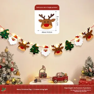 Giáng sinh cây trang trí bầu không khí đèn cảnh thiết lập chụp đạo cụ Vòng Hoa Treo Đồ trang trí biểu ngữ cho kỳ nghỉ trang trí - Product Image 5