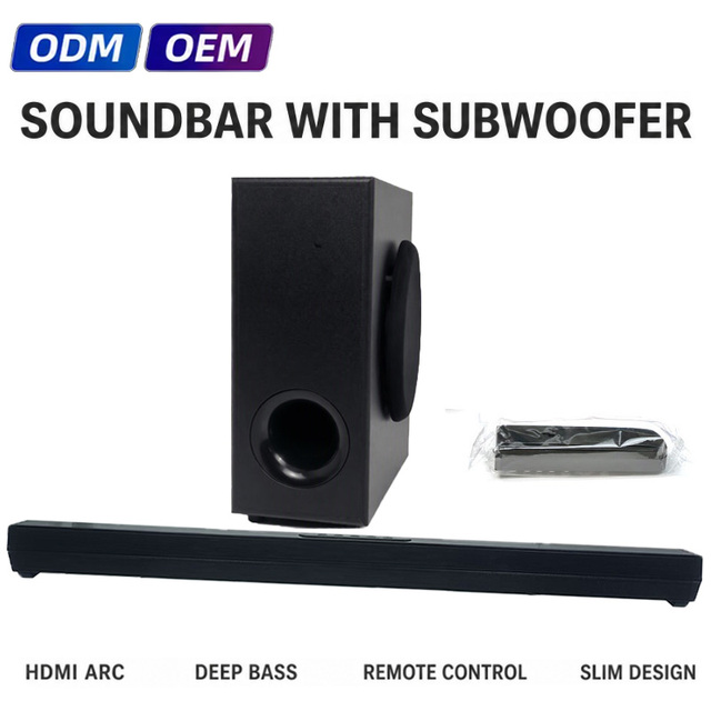 Soundbar with Subwoofer 2.1 Channel Home Theater Audio System with for ARC Optical USB AUX Deep Bass 5 Speakers 5.5" Woofer