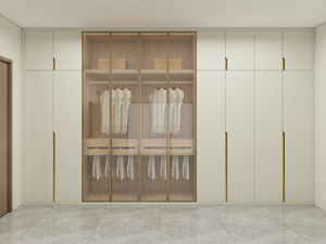 <span class=keywords><strong>Armario</strong></span> Moderno <span class=keywords><strong>Blanco</strong></span> Personalizado para Dormitorio con <span class=keywords><strong>Puerta</strong></span> de Vidrio y LED - Product Image 4