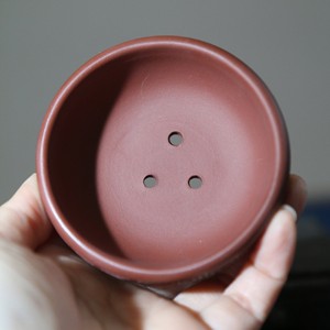 Purple <b>Clay</b> Bonsai <b>Pot</b> Miniature Three Legged Fretwork Pattern Chinese Style Handmade Planters - Product Image 3