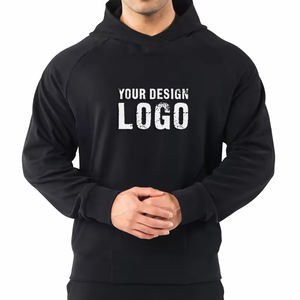 Low MOQ Custom Gym Sport Blank Mens Oversize <b>Hoodie</b> High Quality No Drawstring Heavyweight Plus Size Men's Hoodies - Product Image 6