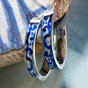 Orecchini a Cerchio Ispirati al Vintage per Donne, Stile Artistico Elegante, Gioielli per Orecchie Rotondi alla Moda - Product Image 2