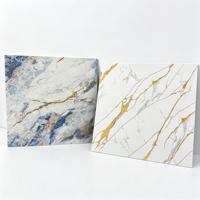 Carrelage en porcelaine effet marbre veiné or brillant 600x600mm, carrelage de sol émaillé avec ligne dorée de luxe pour la décoration intérieure de villas et d'hôtels