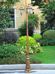 Açık villa bahçe lambası bahçe çim lambası avrupa tarzı çift kafa 3 metre belediye peyzaj yüksek kutuplu su geçirmez sokak