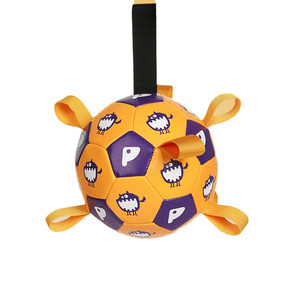 Jouet de football pour chien en TPU résistant aux morsures avec sangles en nylon, jouet interactif d'extérieur pour l'entraînement et la mastication, pour toutes les races de chiens - Product Image 3