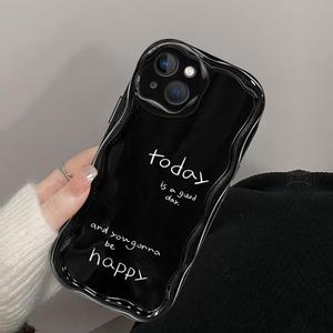 Cover per Cellulare in Silicone TPU con Stampa 'Happy' e Bordo Ondulato <span class=keywords><strong>a</strong></span> Forma di Gelato per iPhone X Xr Xs Max 11 12 13 14 15 16 17 - Product Image 5