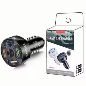 Universal Qc3.0 Fast Charging 4 Usb Car Phone Charger With Package Box for Mobile Phones - Product Image 2
