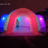 Tente dôme gonflable LED avec lumières changeantes, auvent personnalisé pour événements, pavillon lumineux pour spectacles nocturnes, festivals et expositions