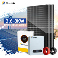 Sistema de Energía Solar Híbrido/Aislado/Conectado a la Red Sunkit de 6Kw, 8Kw, 11Kw, 16Kw, Sistema Completo de Paneles Solares