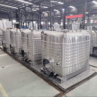 Cuves de fermentation carrées en acier inoxydable à double enveloppe pour la vinification avec prise pour chariot élévateur / raccord