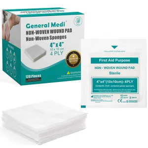 120 Stück sterile Mull schwämme Vlies-Wund pads Individuell verpackte saugfähige Mull schwämme Pads Polsterung von kleinen Wunden