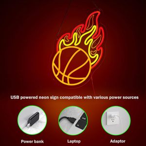 Basketball Letreros Neon LED indoor hanging ambient light shop <b>sign</b> wall decoration light entrance indicator light luminous <b>sign</b> - Product Image 3