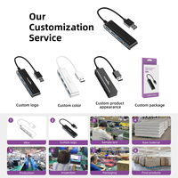 Adaptador Divisor USB-A de 4 Puertos Rocketek, USB 2.0 480Mbps, Hub USB para Windows, Mac OS, Linux, PC, Laptop, Computadora