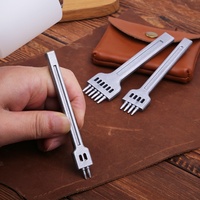 Lno — outils de poinçonnage ronds, 3 pièces, nouvelle professionnels 2/4/6 dents, outils de poinçonnage en cuir