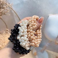 YAOYUFashion Accessoire populaire décoré de perles, bandeau rond en cristal tricoté à la main pour femmes et filles