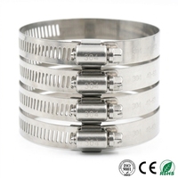 Abrazadera Americana de Acero Inoxidable AISI 304 con Tornillo Sin Fin para Construcción de Tuberías, Sistema de Drenaje Perforado y Seguro