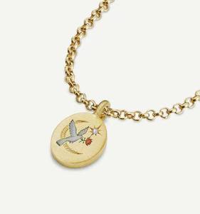 Colares Redondos Personalizados Feitos à Mão com Padrões Impressos em Aço Inoxidável Banhado a Ouro, Joias de Zircônia Cúbica para Mulheres - Product Image 3