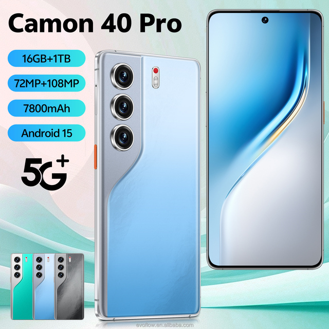 Tecno Camon 40 Pro 5G Smartphone Original Unlocked Cell Phone with Network Camera 4G/5G 7.3inch Dual Card Mobile Phone