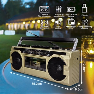 Chất lượng cao retro cổ điển cũ AM FM SW đài phát thanh cassette <span class=keywords><strong>Player</strong></span> Loa Cassette Boombox - Product Image 3
