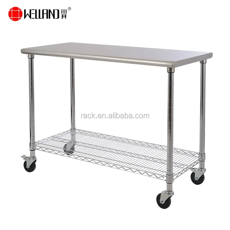 Hotel Restaurant Workbench Rack,Commercial Kitchen Stainless Steel Top Shelf Working Table