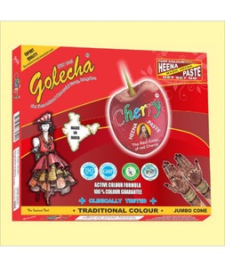 Cherry Jumbo Gold Henna Cone Ready to Use Smooth Mehandi Paste for <b>Bridal</b> Wedding Festival Design Use - Product Image 1