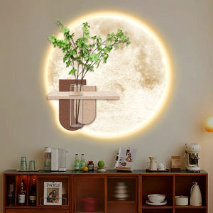 Dipinto di cristallo 3D dipinto di porcellana idroponica pianta verde ha condotto la pittura leggera moderna della parete del fondo della parete del salone - Product Image 5