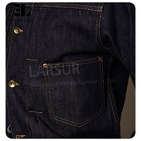 Ensemble Complet LARSUR en Denim Selvedge Sur Mesure 11-15 oz, Jean et Veste Selvedge, 2 Pièces, Style Japonais, Denim Brut pour Hommes