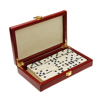 Blocs de dominos de luxe de haute qualité, ensemble de dominos en cuir Pu et mélamine