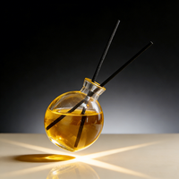 Bouteille diffuseur de parfum ronde personnalisée en gros 150 ml avec bouchon en liège, mini vase créatif en verre avec perles, bouteille à messages vintage