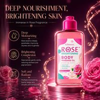 Huile Corporelle de Massage Hydratante Profonde et Soyeuse à l'Huile Essentielle de Rose Naturelle 260ml, Éclaircissante et Non Grasse à la Niacinamide – Vente en Gros