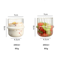 250ML Verre Matcha Thé Boisson Yaourt Tasse Verre Borosilicate Tasse À Thé Glacé Matcha Latte Tasse