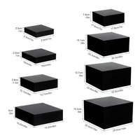 Vente d'usine noir acrylique nidification Riser présentoir ensemble Cube de luxe pour Cupcake Dessert cosmétiques affichage des aliments en gros