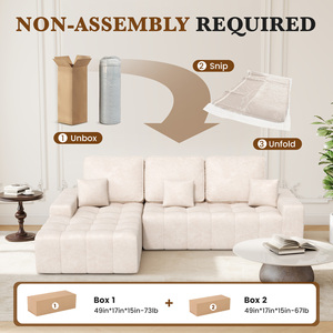 Ensemble de canapés sectionnels modernes en similicuir rembourrés, en forme de L, imperméables, pour salon, appartement, hôtel - Product Image 5