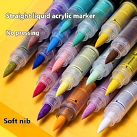 Lot de 15 stylos réversibles à pointe acrylique pour peinture sur roche, calligraphie, scrapbooking