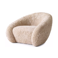 Ensemble de canapés de luxe moderne et élégant, siège cascade, fauteuil en peau de mouton pour salon, coussin moelleux et doux, fabriqué à la main pour villa