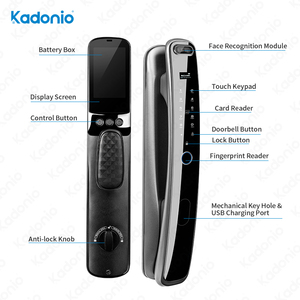 Kadonio kunci pintu wi-fi Digital, pengenalan wajah sepenuhnya otomatis tahan air dengan kamera Video - Product Image 6