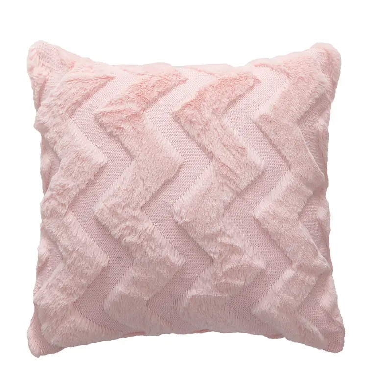 Ins Rabbit Hair Quilted Wavy Pattern Embrace Pillowcase Sofa Embrace Bedside Pillow Living Room Backrest Cushion Wholesale